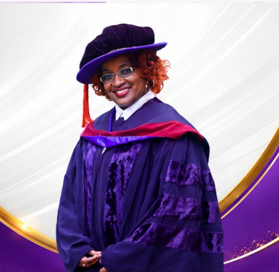 Rev Prof Catherine Ngambi in academic regalia