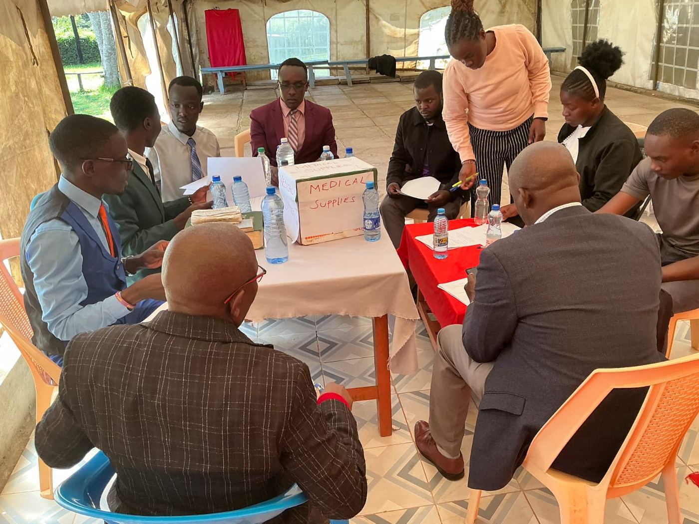 An assessor briefing RPL candidates ahead of assessment